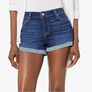 Paige Distressed Cuffed Denim Shorts 25